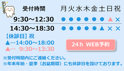 医療法人 昂陽右会 堀口歯科　診察時間